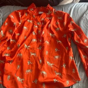 Chicos orange cat blouse 00P